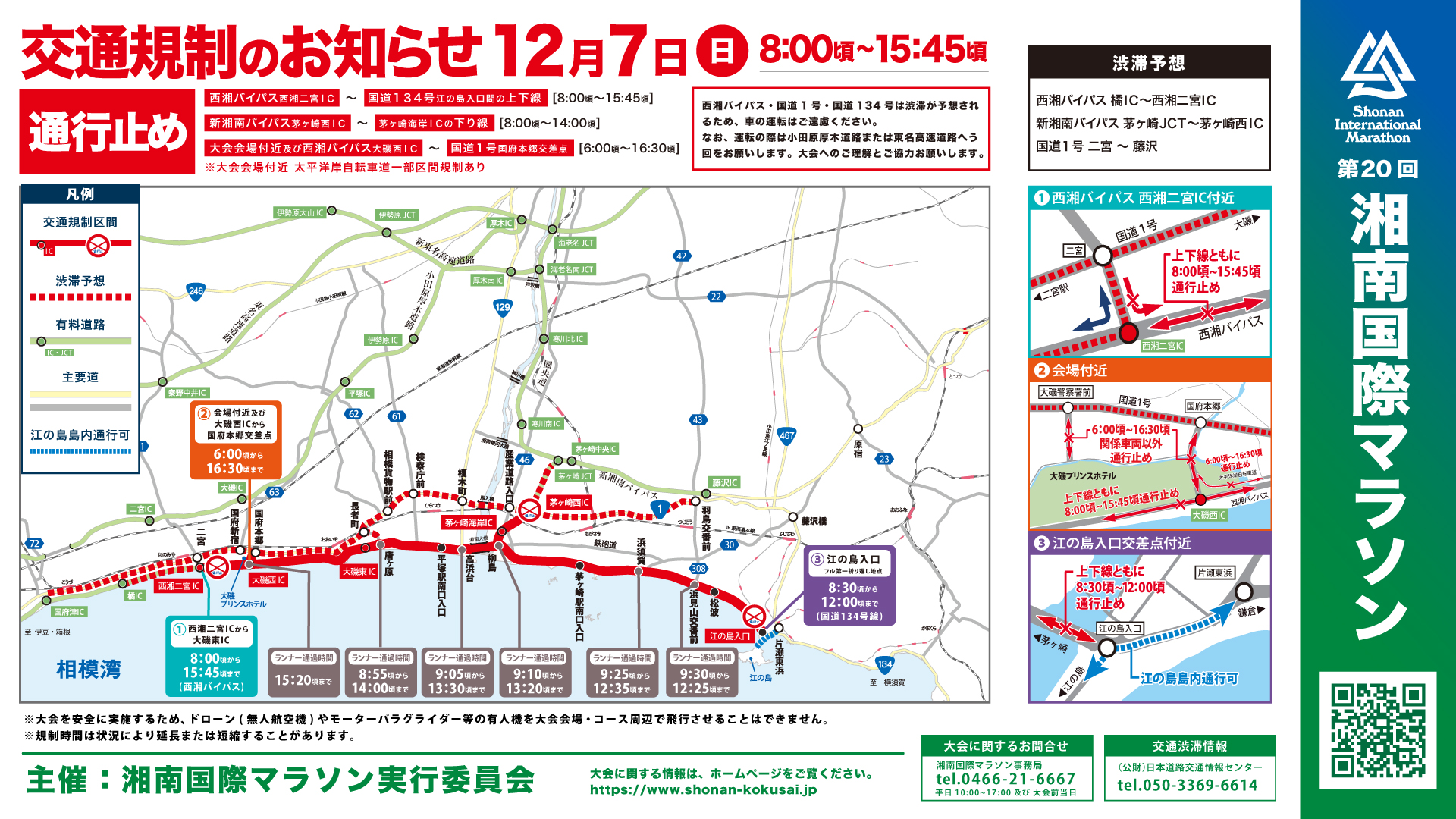 12/7 湘南国際マラソンに伴う交通規制のお知らせ